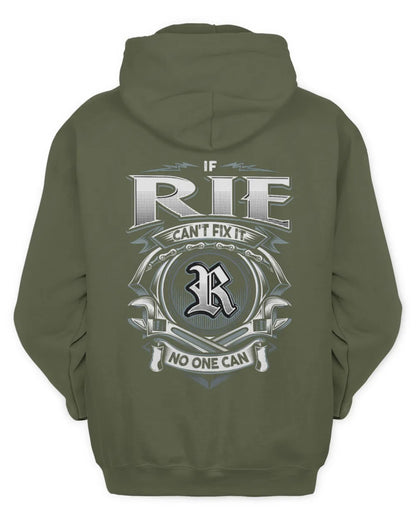 RIE AP81-K4-626 - Personalized Ahmed Quote Apparel “If Ahmed Can't Fix It, No One Can” - Unisex Hoodie - Military Green