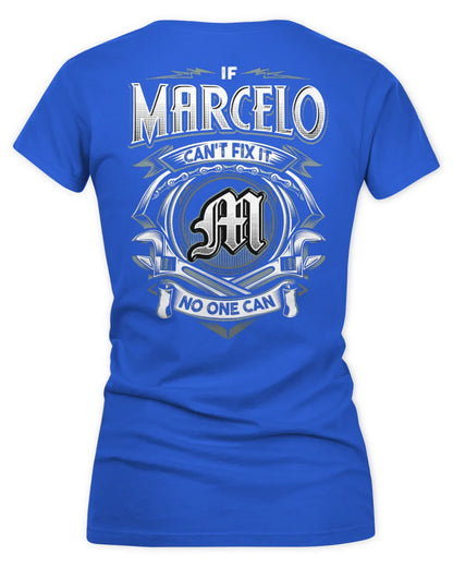 MARCELO AP81-K4-626 - Personalized Ahmed Quote Apparel “If Ahmed Can't Fix It, No One Can” - Women's V-Neck T-Shirt - Royal