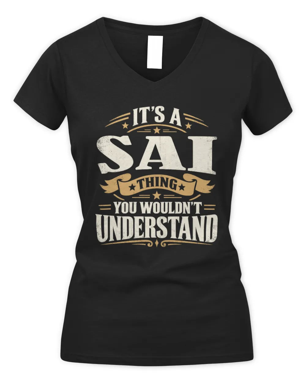 SAI P08 TH51 - Personalized “It’s a/an [NAME] Thing – You Wouldn’t Understand” Shirt - Women's V-Neck T-Shirt - Black