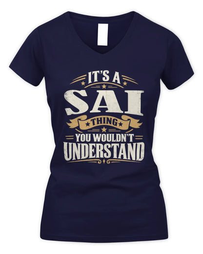 SAI P08 TH51 - Personalized “It’s a/an [NAME] Thing – You Wouldn’t Understand” Shirt - Women's V-Neck T-Shirt - Navy