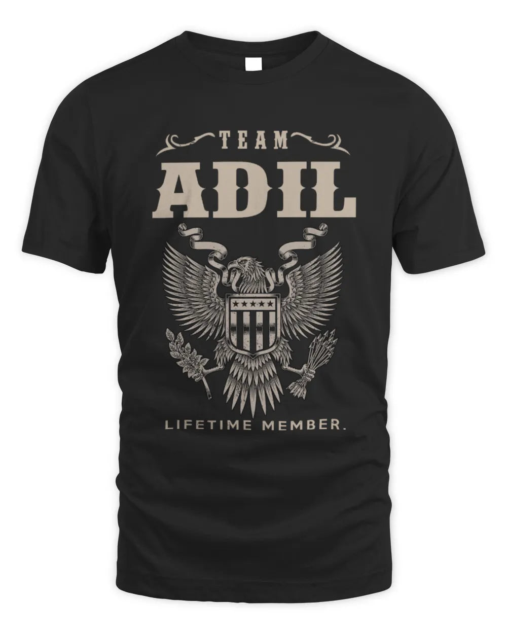 ADIL TP06-K82 – Personalized Classic Style Apparel “Team NAME Lifetime Member” - Unisex Standard T-Shirt - Black