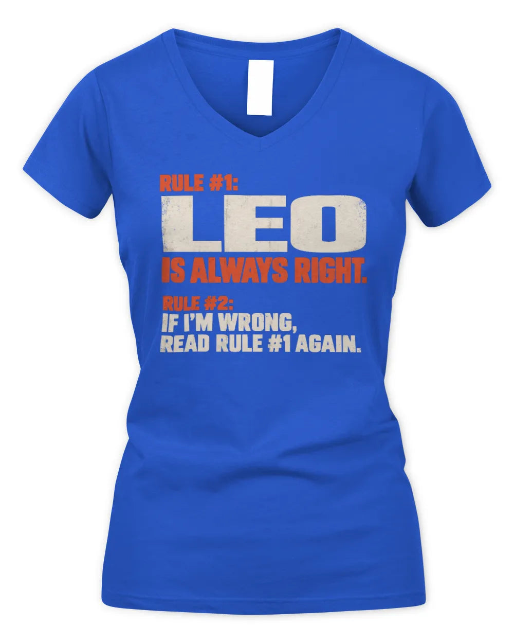 LEO NP1-H006 - Always Right Personalized Name T-Shirt – Funny Custom Name Shirt - Women's V-Neck T-Shirt - Royal