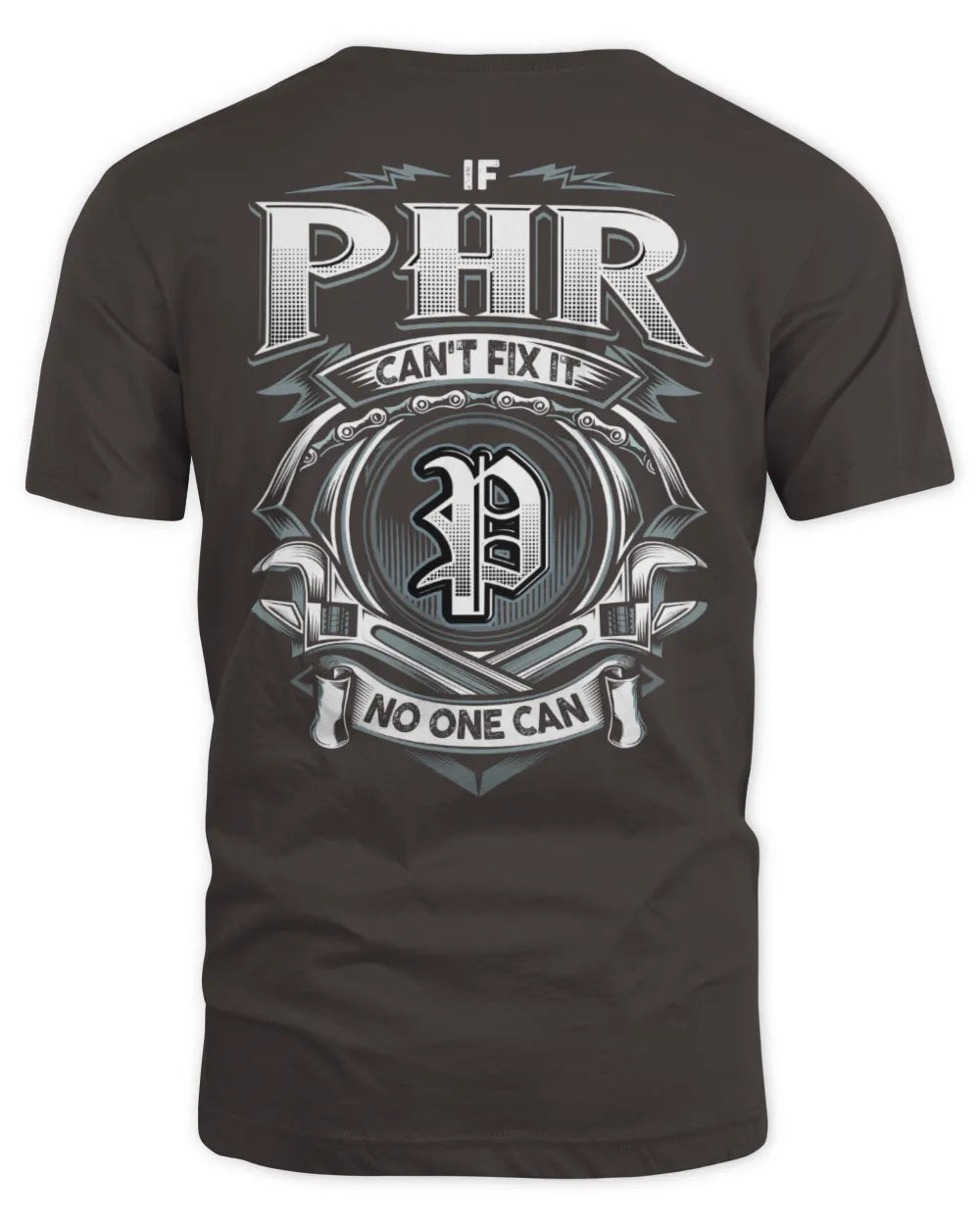 PHR AP81-K4-626 - Personalized Ahmed Quote Apparel “If Ahmed Can't Fix It, No One Can” - Unisex Standard T-Shirt - Dark Chocolate