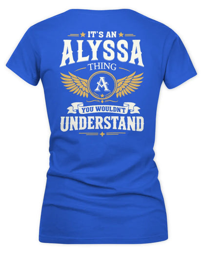 ALYSSA KT06-M008 It’s a [NAME] Thing – You Wouldn’t Understand | Personalized Vintage T-Shirt - Women's V-Neck T-Shirt - Royal