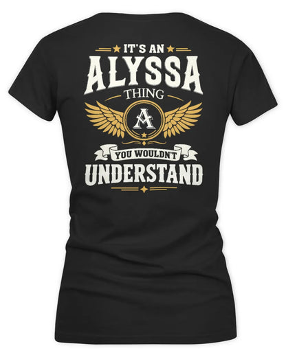 ALYSSA KT06-M008 It’s a [NAME] Thing – You Wouldn’t Understand | Personalized Vintage T-Shirt - Women's V-Neck T-Shirt - Black
