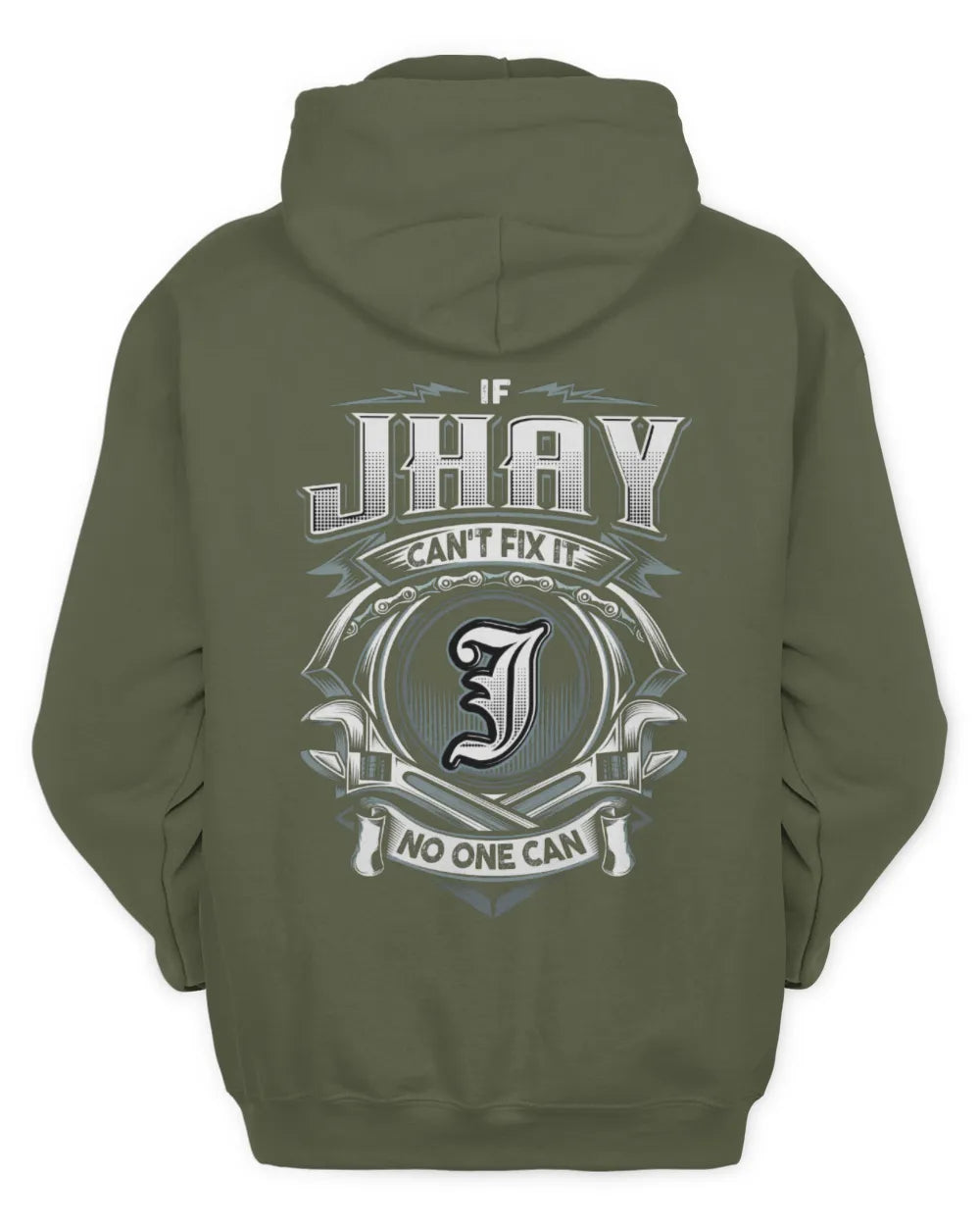 JHAY AP81-K4-626 - Personalized Ahmed Quote Apparel “If Ahmed Can't Fix It, No One Can” - Unisex Hoodie - Military Green