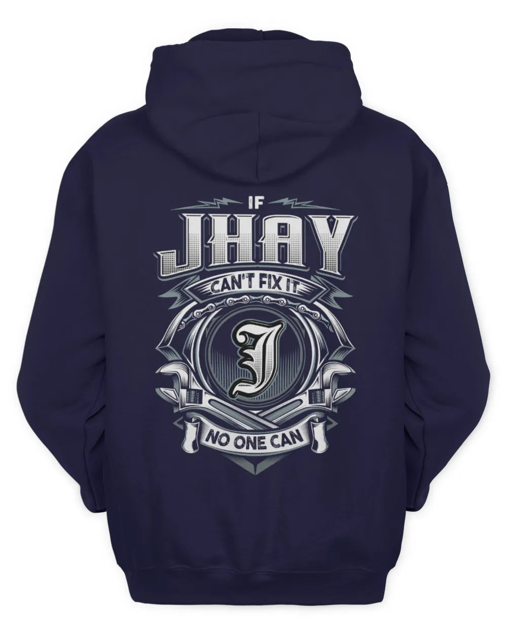 JHAY AP81-K4-626 - Personalized Ahmed Quote Apparel “If Ahmed Can't Fix It, No One Can” - Unisex Hoodie - Navy