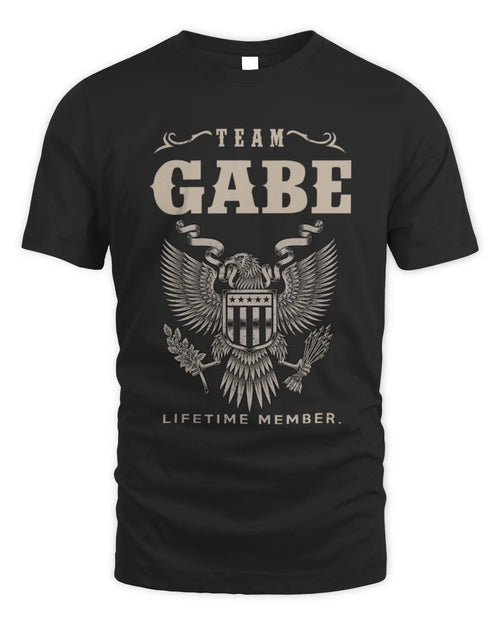 GABE TP06-K82 – Personalized Classic Style Apparel “Team NAME Lifetime Member” - Unisex Standard T-Shirt - Black