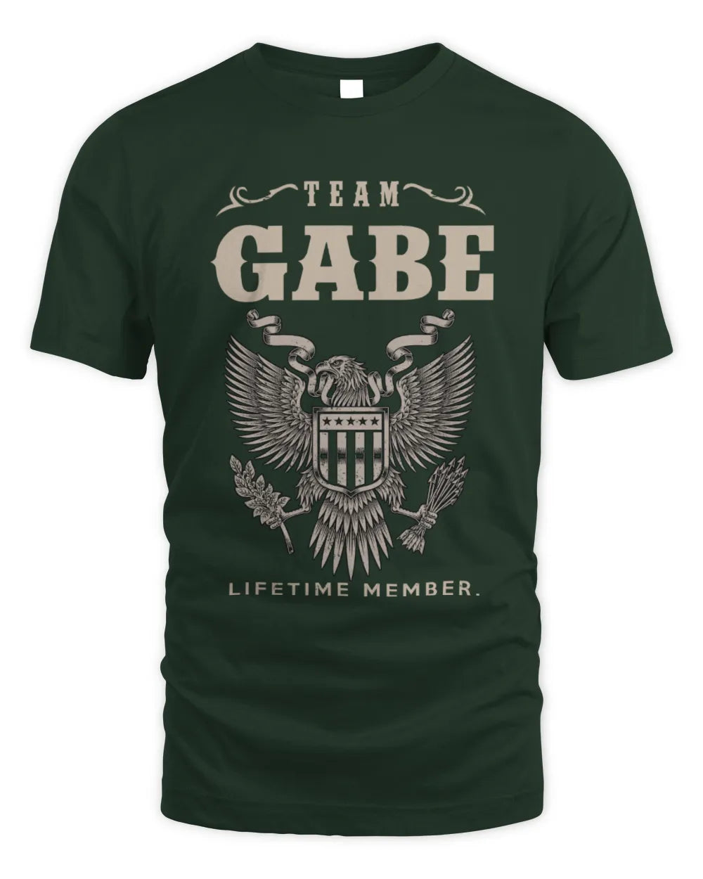GABE TP06-K82 – Personalized Classic Style Apparel “Team NAME Lifetime Member” - Unisex Standard T-Shirt - Forest Green
