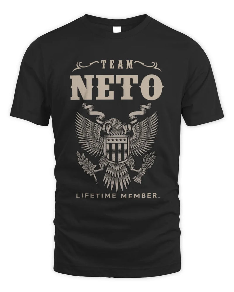NETO TP06-K82 – Personalized Classic Style Apparel “Team NAME Lifetime Member” - Unisex Standard T-Shirt - Black