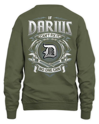 DARIUS AP81-K4-626 - Personalized Ahmed Quote Apparel “If Ahmed Can't Fix It, No One Can” - Unisex Sweatshirt - Military Green