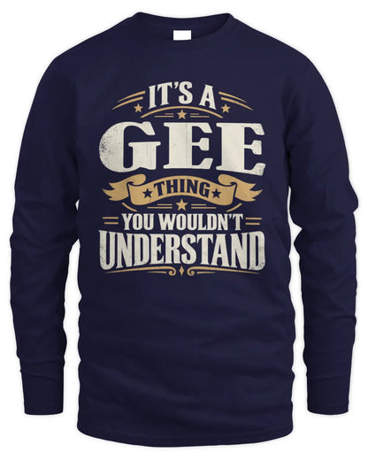 GEE P08 TH51 - Personalized “It’s a/an [NAME] Thing – You Wouldn’t Understand” Shirt - Men's Long Sleeved T-Shirt - Navy