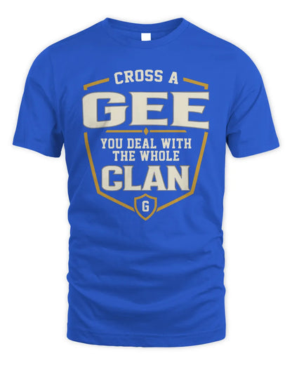 GEE NT1-K008 Cross A/An NAME, You Deal With the Whole Clan | Personalized Vintage T-Shirt - Unisex Standard T-Shirt - Royal