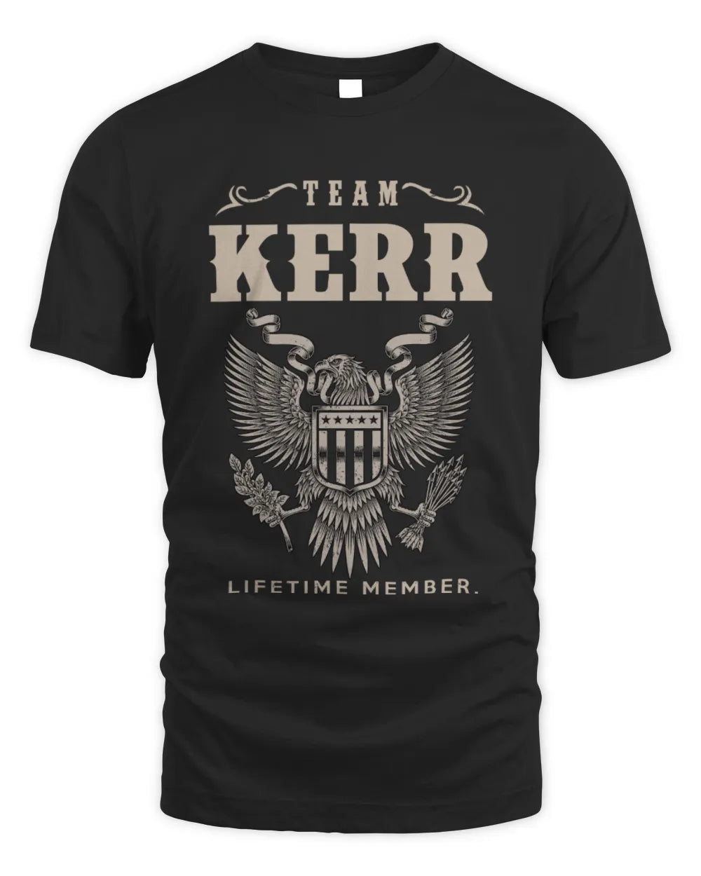 KERR TP06-K82 – Personalized Classic Style Apparel “Team NAME Lifetime Member” - Unisex Standard T-Shirt - Black