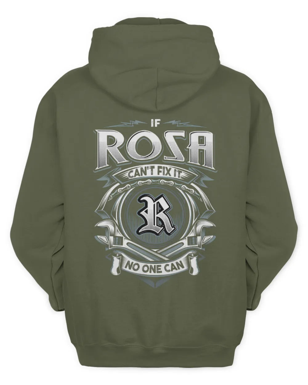 ROSA AP81-K4-626 - Personalized Ahmed Quote Apparel “If Ahmed Can't Fix It, No One Can” - Unisex Hoodie - Military Green