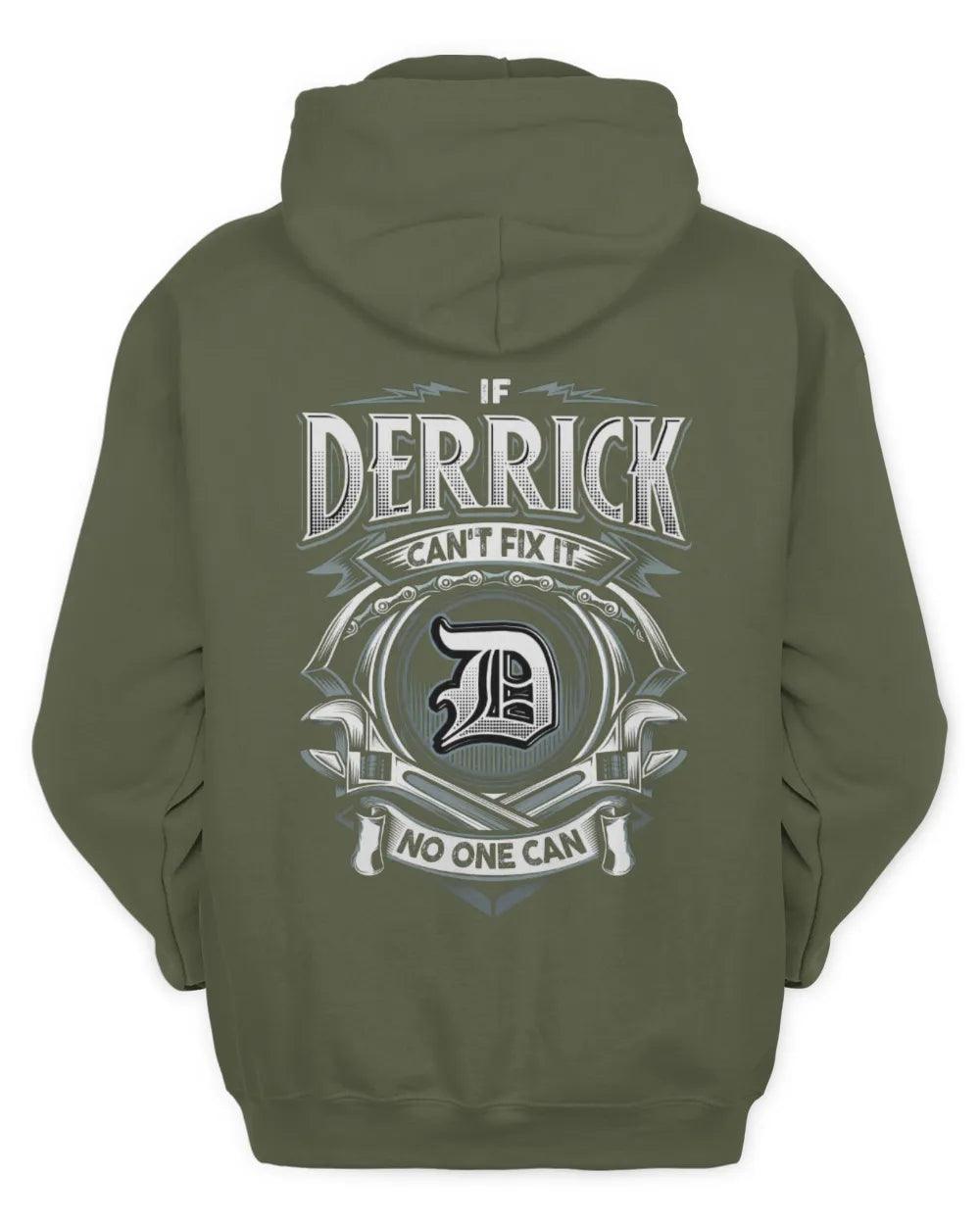 DERRICK AP81-K4-626 - Personalized Ahmed Quote Apparel “If Ahmed Can't Fix It, No One Can” - Unisex Hoodie - Military Green