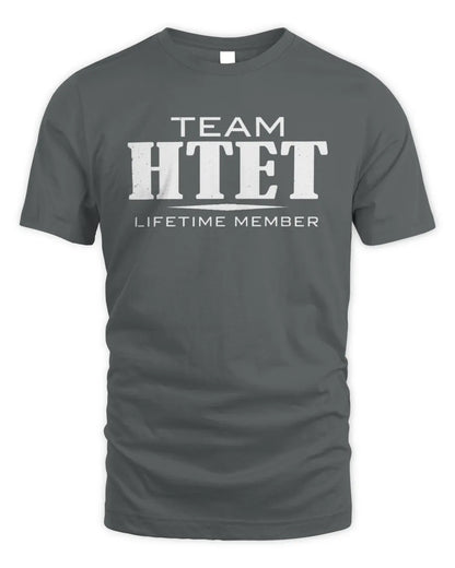 HTET BL62-K4-128 - Personalized “Team NAME Lifetime Member” - Unisex Standard T-Shirt - Charcoal