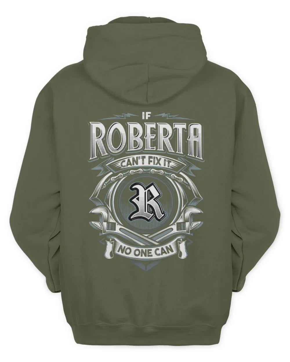 ROBERTA AP81-K4-626 - Personalized Ahmed Quote Apparel “If Ahmed Can't Fix It, No One Can” - Unisex Hoodie - Military Green