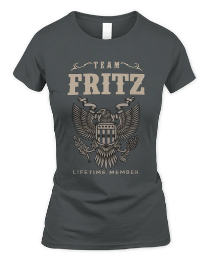 FRITZ TP06-K82 – Personalized Classic Style Apparel “Team NAME Lifetime Member” - Women's Standard T-Shirt - Charcoal