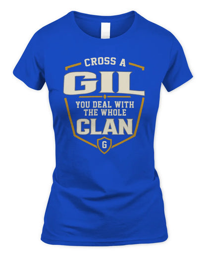 GIL NT1-K008 Cross A/An NAME, You Deal With the Whole Clan | Personalized Vintage T-Shirt - Women's Standard T-Shirt - Royal