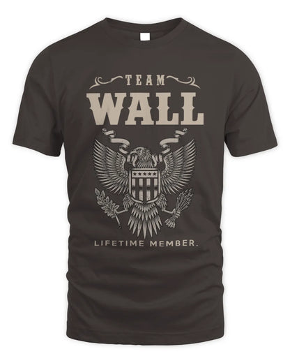WALL TP06-K82 – Personalized Classic Style Apparel “Team NAME Lifetime Member” - Unisex Standard T-Shirt - Dark Chocolate