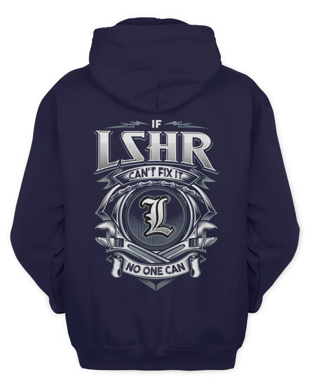 LSHR AP81-K4-626 - Personalized Ahmed Quote Apparel “If Ahmed Can't Fix It, No One Can” - Unisex Hoodie - Navy