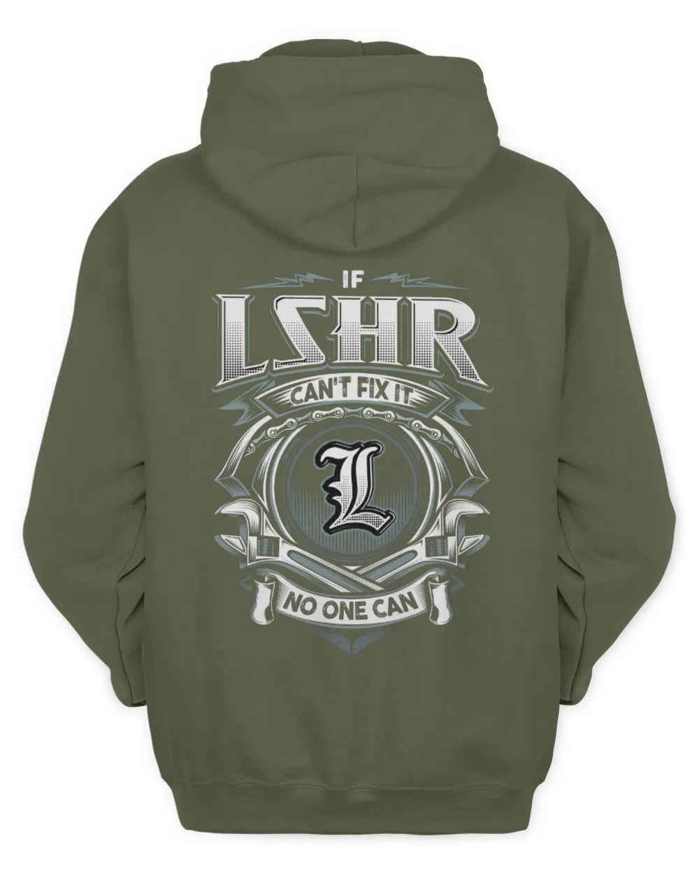 LSHR AP81-K4-626 - Personalized Ahmed Quote Apparel “If Ahmed Can't Fix It, No One Can” - Unisex Hoodie - Military Green