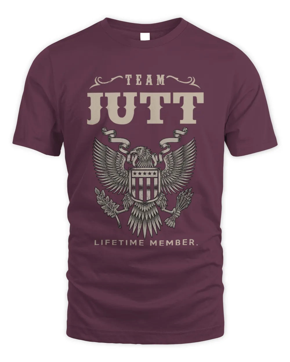 JUTT TP06-K82 – Personalized Classic Style Apparel “Team NAME Lifetime Member” - Unisex Standard T-Shirt - Maroon