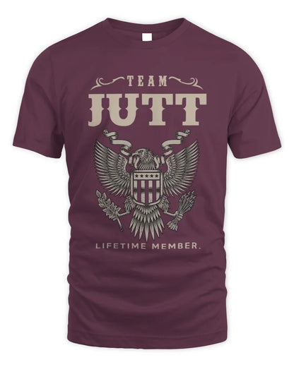 JUTT TP06-K82 – Personalized Classic Style Apparel “Team NAME Lifetime Member” - Unisex Standard T-Shirt - Maroon