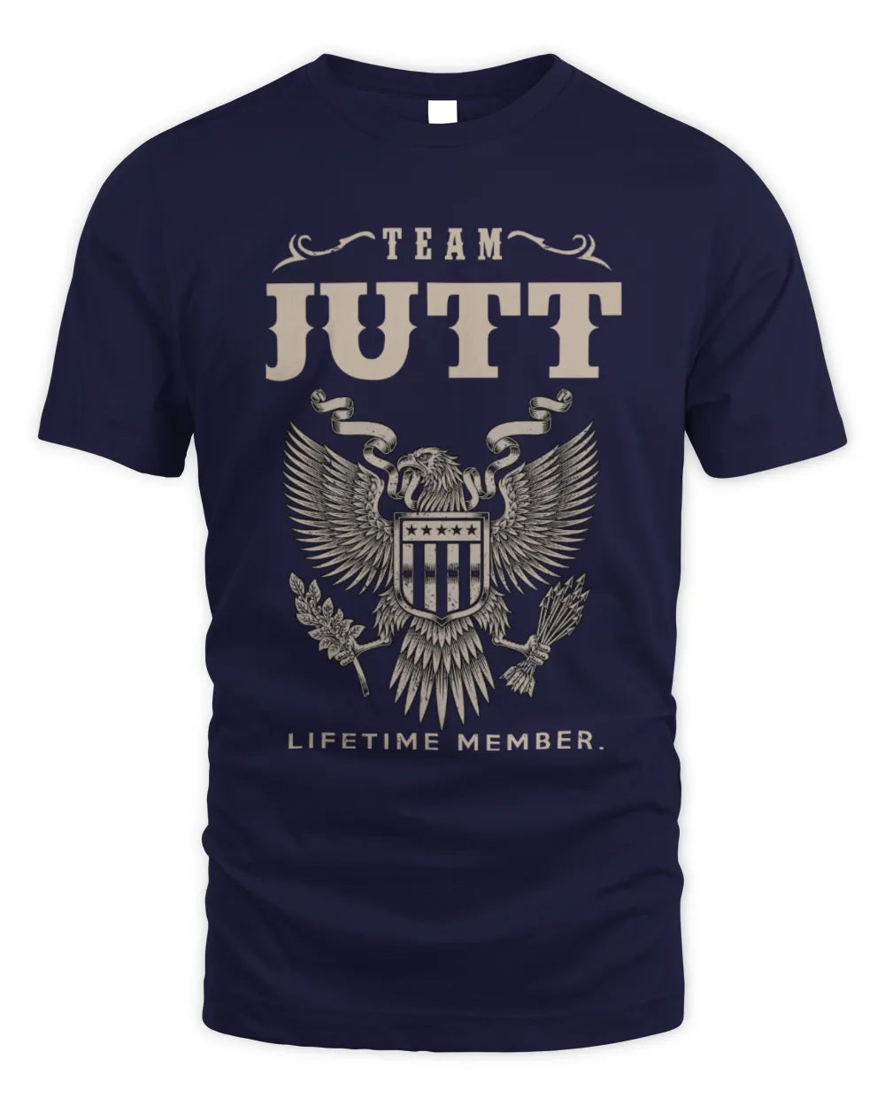 JUTT TP06-K82 – Personalized Classic Style Apparel “Team NAME Lifetime Member” - Unisex Standard T-Shirt - Navy