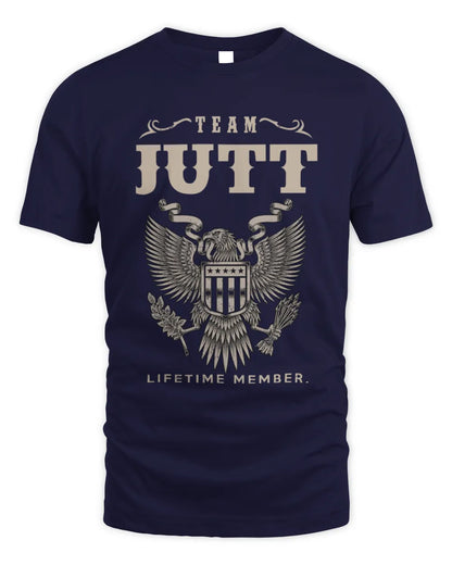 JUTT TP06-K82 – Personalized Classic Style Apparel “Team NAME Lifetime Member” - Unisex Standard T-Shirt - Navy