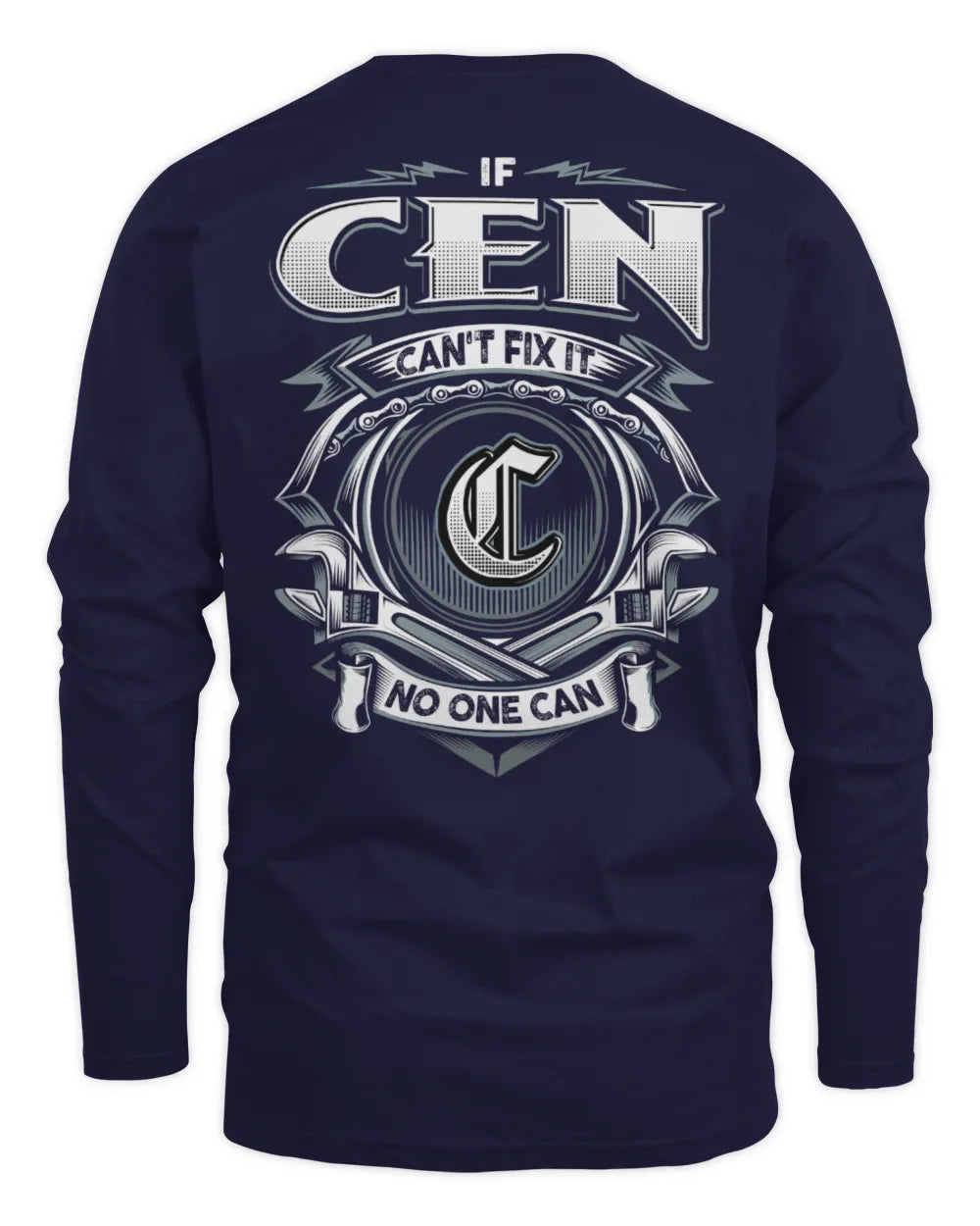 CEN AP81-K4-626 - Personalized Ahmed Quote Apparel “If Ahmed Can't Fix It, No One Can” - Men's Long Sleeved T-Shirt - Navy