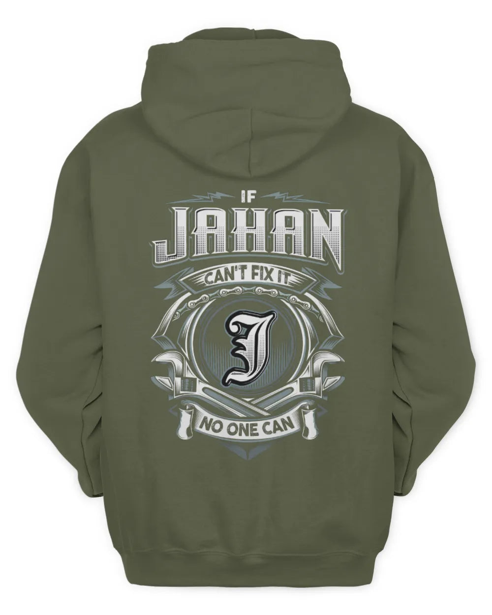 JAHAN AP81-K4-626 - Personalized Ahmed Quote Apparel “If Ahmed Can't Fix It, No One Can” - Unisex Hoodie - Military Green