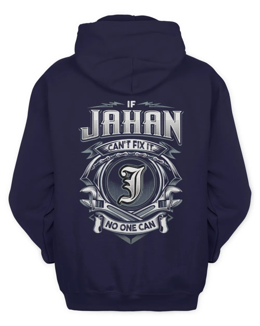 JAHAN AP81-K4-626 - Personalized Ahmed Quote Apparel “If Ahmed Can't Fix It, No One Can” - Unisex Hoodie - Navy