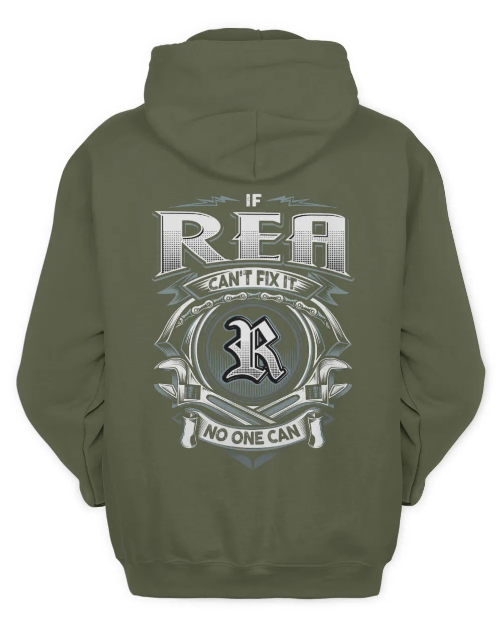REA AP81-K4-626 - Personalized Ahmed Quote Apparel “If Ahmed Can't Fix It, No One Can” - Unisex Hoodie - Military Green