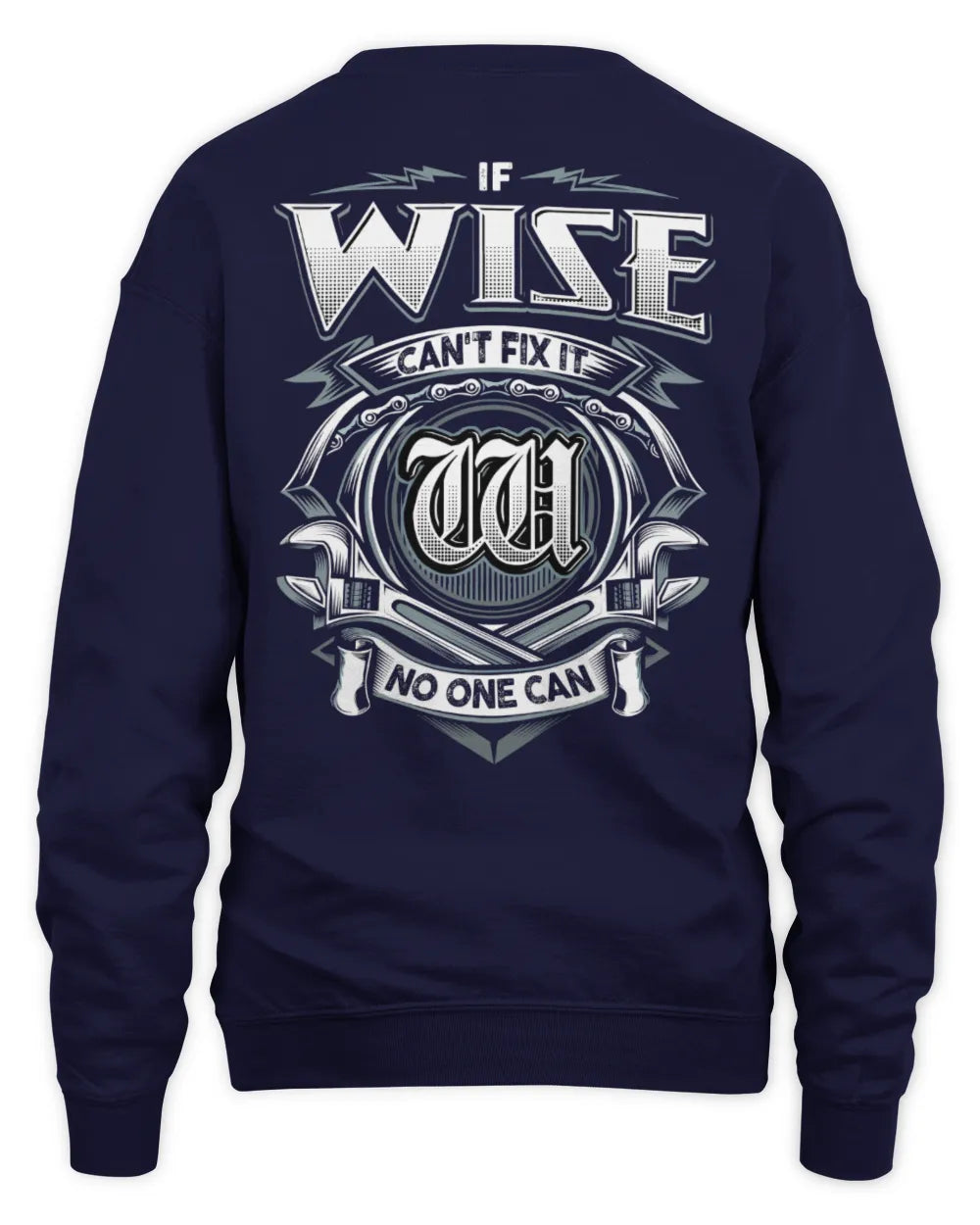 WISE AP81-K4-626 - Personalized Ahmed Quote Apparel “If Ahmed Can't Fix It, No One Can” - Unisex Sweatshirt - Navy