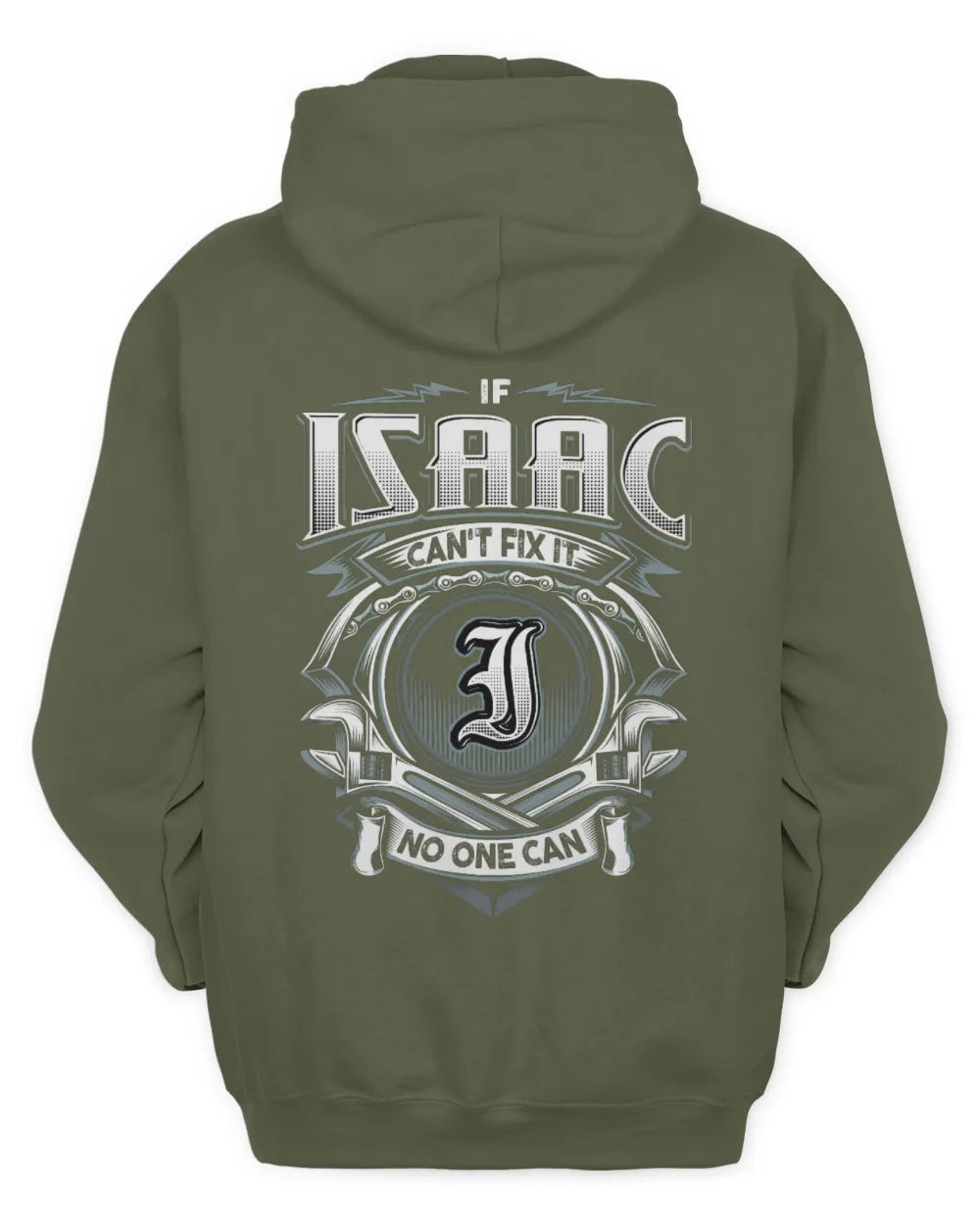 ISAAC AP81-K4-626 - Personalized Ahmed Quote Apparel “If Ahmed Can't Fix It, No One Can” - Unisex Hoodie - Military Green