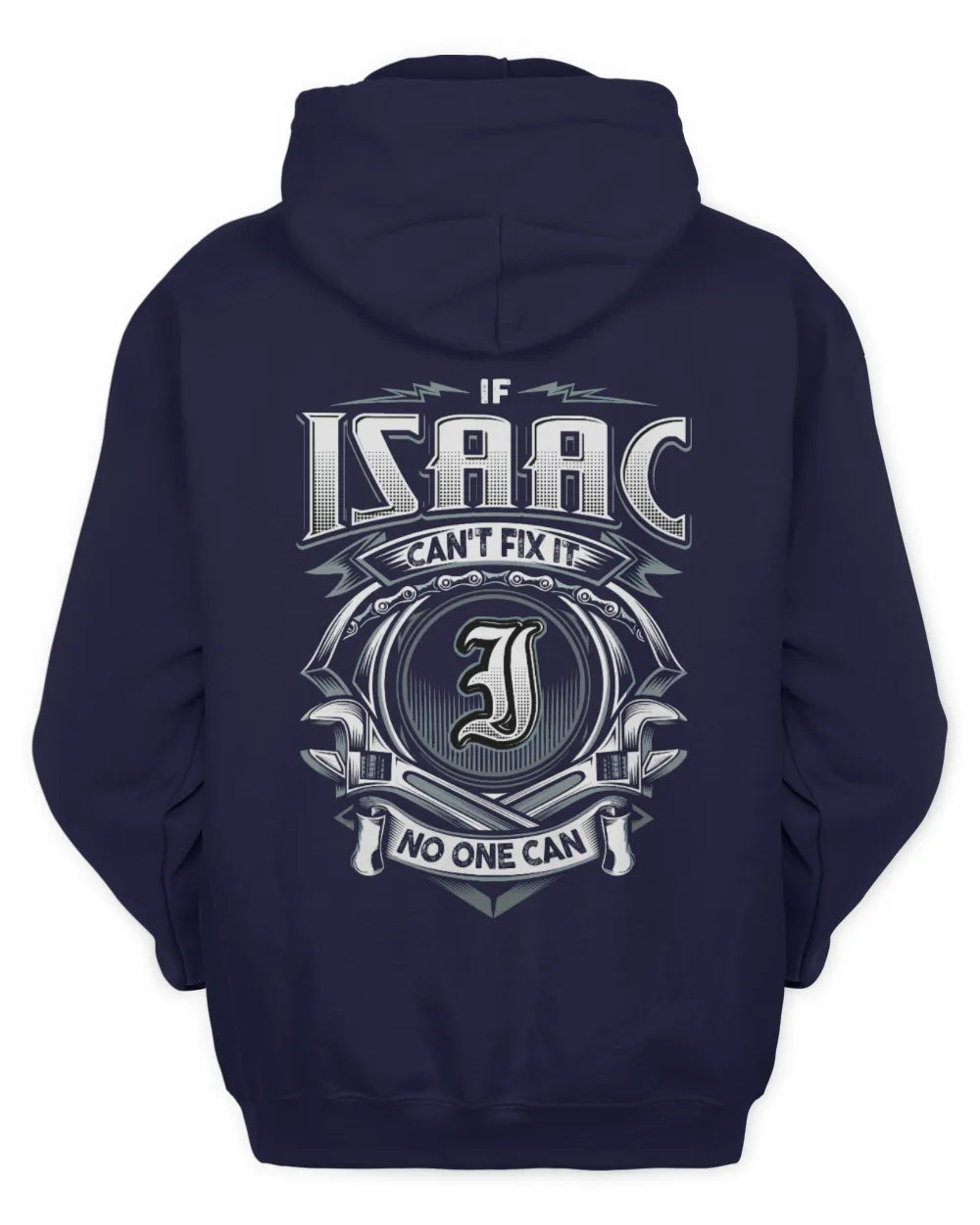 ISAAC AP81-K4-626 - Personalized Ahmed Quote Apparel “If Ahmed Can't Fix It, No One Can” - Unisex Hoodie - Navy