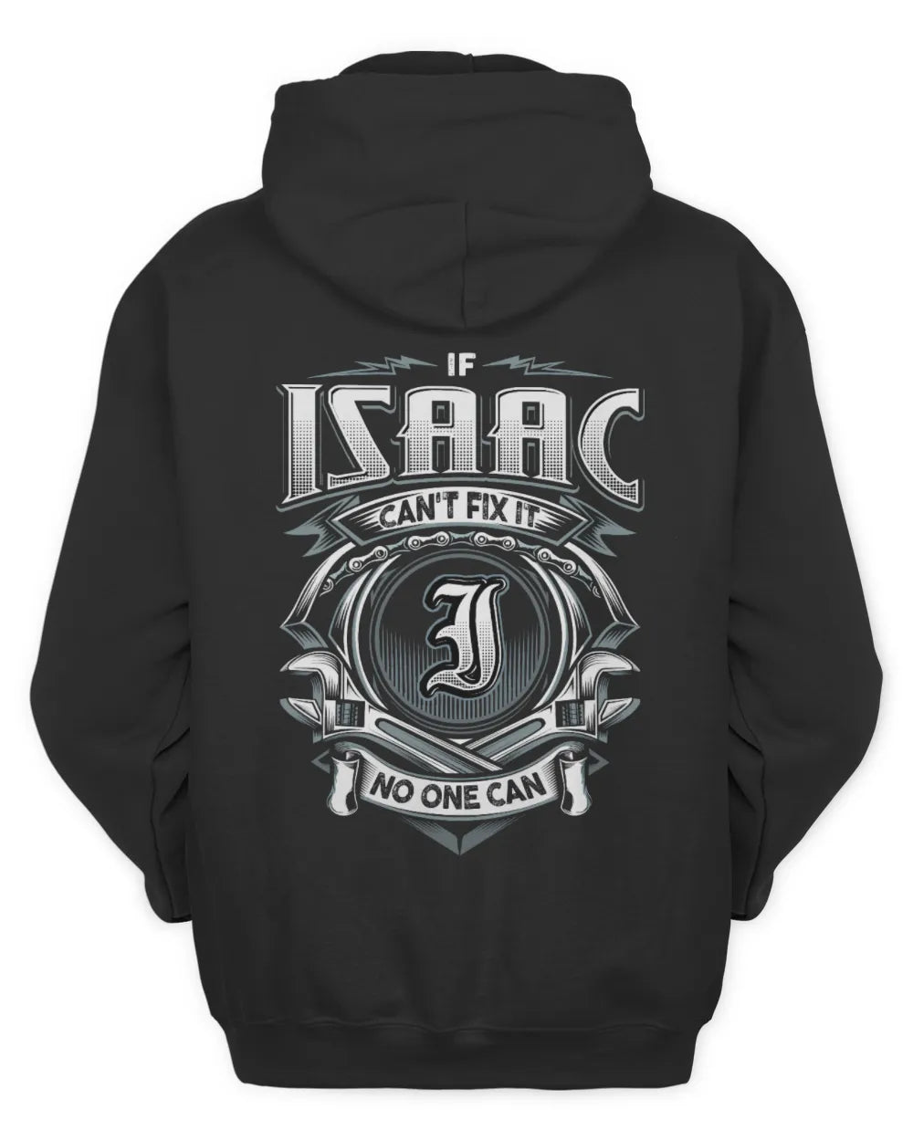 ISAAC AP81-K4-626 - Personalized Ahmed Quote Apparel “If Ahmed Can't Fix It, No One Can” - Unisex Hoodie - Black