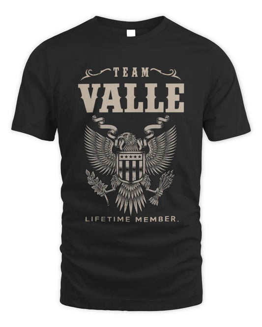 VALLE TP06-K82 – Personalized Classic Style Apparel “Team NAME Lifetime Member” - Unisex Standard T-Shirt - Black