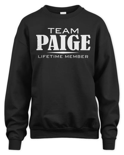 PAIGE BL62-K4-128 - Personalized “Team NAME Lifetime Member” - Unisex Sweatshirt - Black