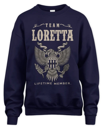 LORETTA TP06-K82 – Personalized Classic Style Apparel “Team NAME Lifetime Member” - Unisex Sweatshirt - Navy