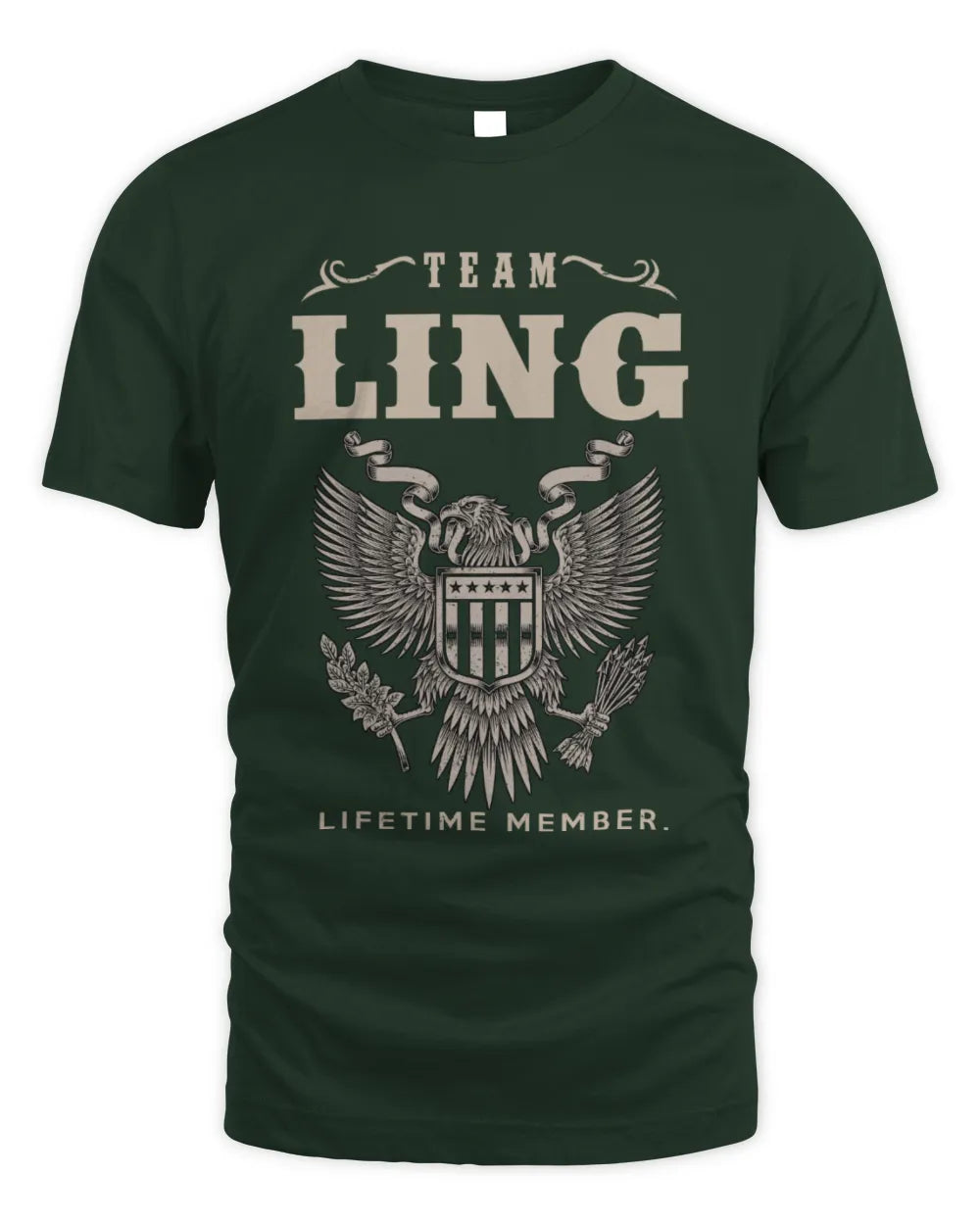 LING TP06-K82 – Personalized Classic Style Apparel “Team NAME Lifetime Member” - Unisex Standard T-Shirt - Forest Green