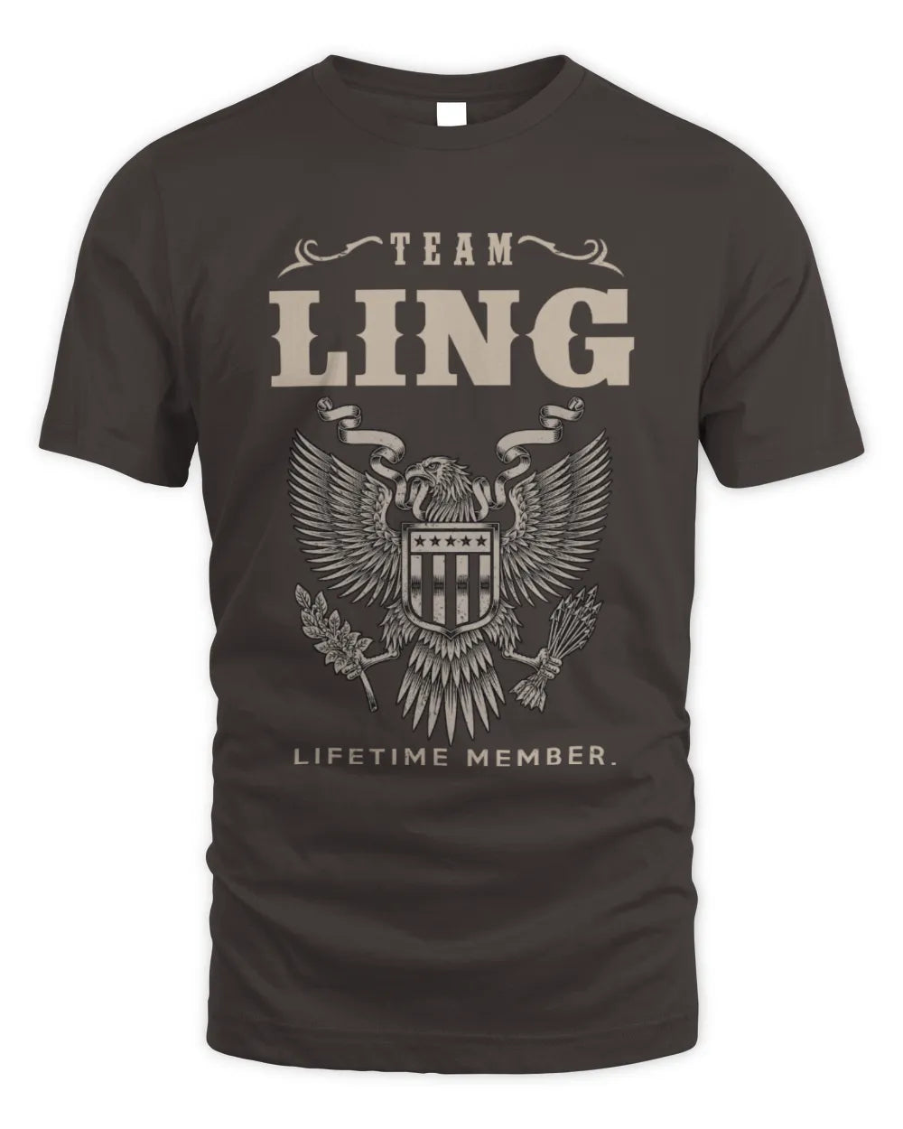 LING TP06-K82 – Personalized Classic Style Apparel “Team NAME Lifetime Member” - Unisex Standard T-Shirt - Dark Chocolate