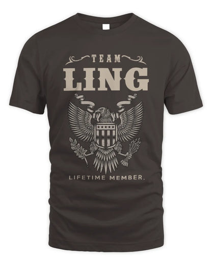 LING TP06-K82 – Personalized Classic Style Apparel “Team NAME Lifetime Member” - Unisex Standard T-Shirt - Dark Chocolate