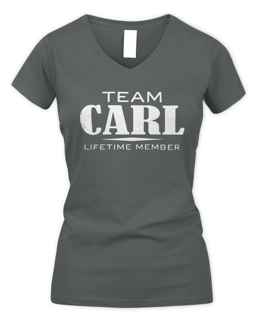 CARL BL62-K4-128 - Personalized “Team NAME Lifetime Member” - Women's V-Neck T-Shirt - Charcoal
