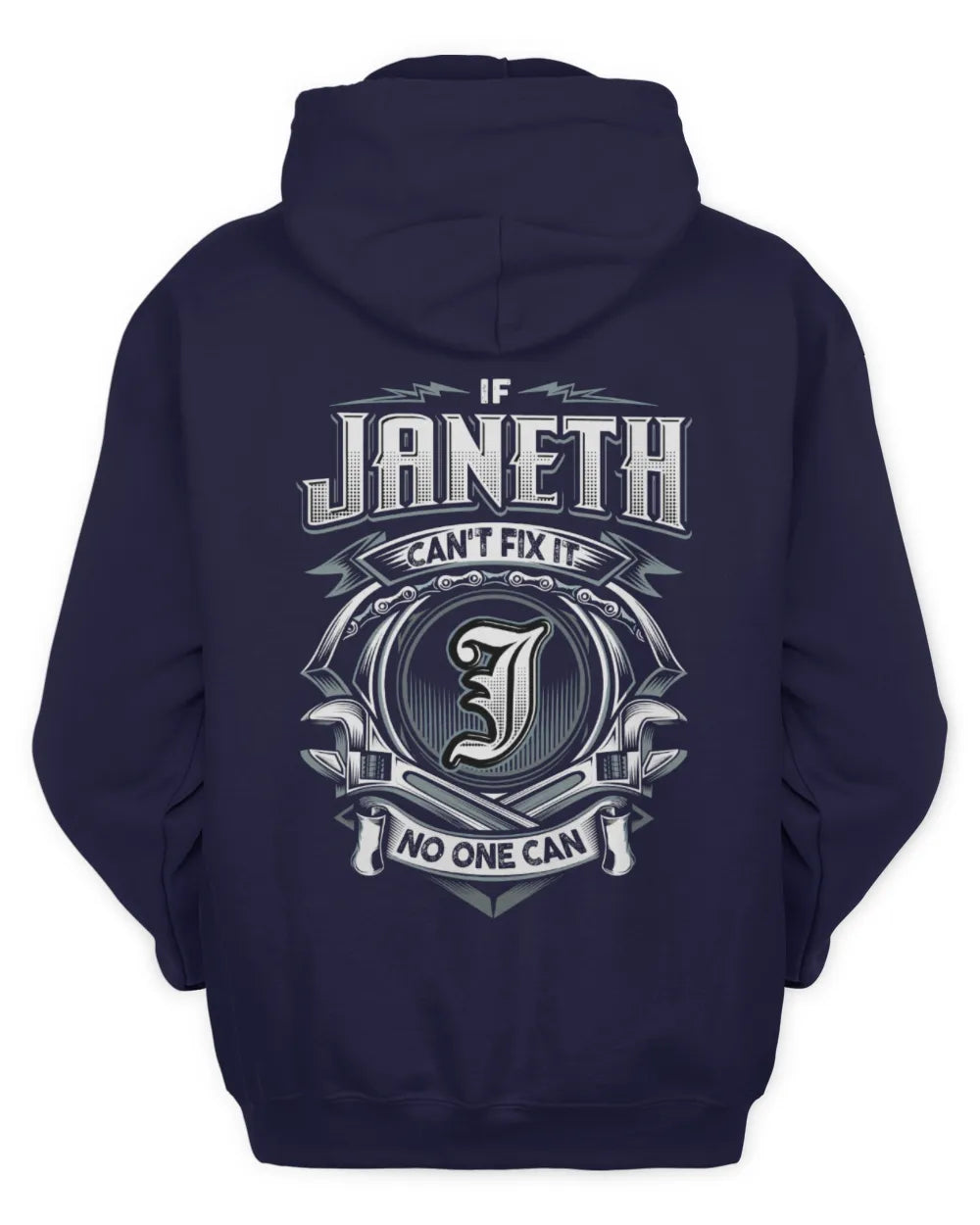JANETH AP81-K4-626 - Personalized Ahmed Quote Apparel “If Ahmed Can't Fix It, No One Can” - Unisex Hoodie - Navy