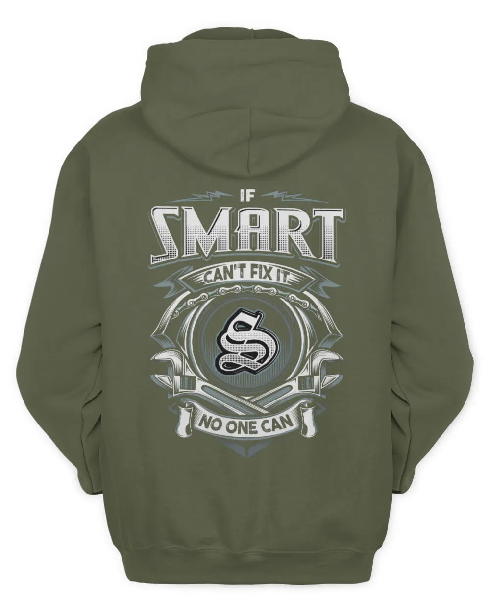 SMART AP81-K4-626 - Personalized Ahmed Quote Apparel “If Ahmed Can't Fix It, No One Can” - Unisex Hoodie - Military Green