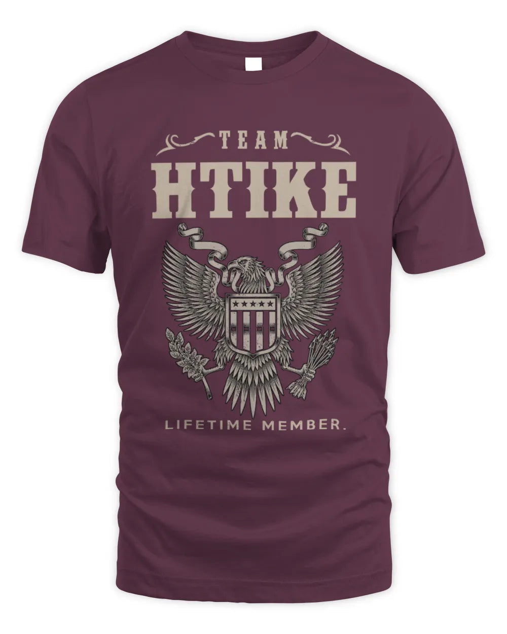 HTIKE TP06-K82 – Personalized Classic Style Apparel “Team NAME Lifetime Member” - Unisex Standard T-Shirt - Maroon
