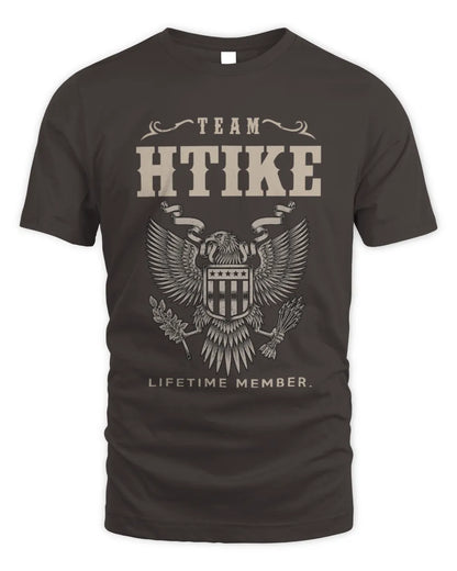 HTIKE TP06-K82 – Personalized Classic Style Apparel “Team NAME Lifetime Member” - Unisex Standard T-Shirt - Dark Chocolate